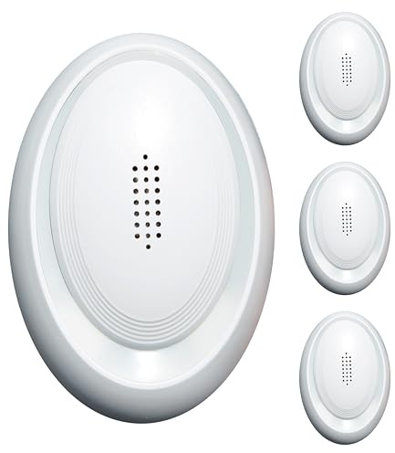 2025 Upgraded Version Ultrasonic Pest & Insect Repeller, Effectively Prevent Rats, Mosquitoes, Cockroaches, Spiders, Mouse, Moths, Rodent, Indoor Use Electronic Devices - No Radiation (White(4 pcs))