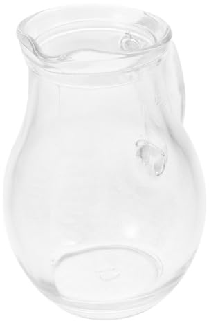 VALICLUD Pichet à Lait Verre Transparent Cruche Multifonction pour Vin Petit Pichet Design Unique pour Desserts et Réceptions