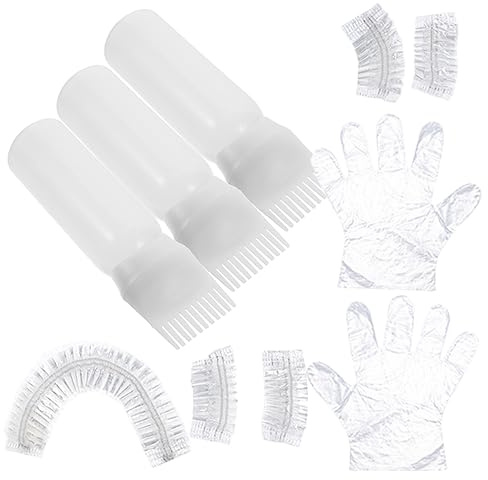 BAZEITFLOW Kit de Teinture Cheveux Complet avec Applicateur Huile Peigne Racine Flexible et Gants pour Usage Professionnel et Débutant Adapté à Tous Types de Cheveux Décoloration et