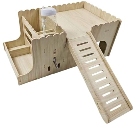 KiBcsLic Maison pour Cobayes, Cachette, Abri, Habitat pour Cobayes, Rats, Hamsters Nains, Gerbilles, Pas de Tapis avec Bouilloire