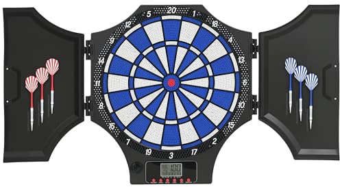 SPORTNOW Cible Jeu de Fléchettes Électronique 2 Portes Refermables Noir