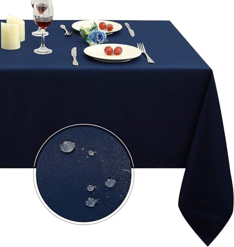 Obstal Rectangle Table Cloth, Navy Blue, 60 x 102 Inch