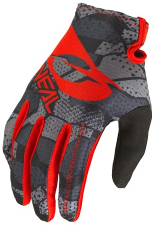 O'NEAL | Fahrrad- & Motocross-Handschuhe | MX MTB DH FR Downhill Freeride | Langlebige, Flexible Materialien, belüftete Handoberseite | Matrix Glove Camo V.22 | Erwachsene | Schwarz Rot | Größe S