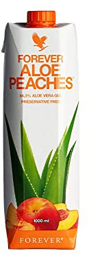 Forever Living Products Aloe Peaches, 1000ml, Peach Flavored Aloe Vera Gel, 83.4% pure inner leaf Aoe Vera gel, No added preservatives, Gluten Free, Vegan friendly