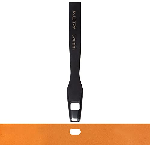 WUTA Leather Belt Hole Puncher Oval Cutter Strap Watch Band Flat Punches Heavy Duty Oblong Punching Tools for Leather Crafting (8 * 5mm)