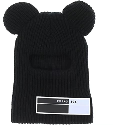 Pasamontañas con orejas de oso, bufanda para Halloween, pasamontañas divertido con capucha, máscara para fiesta de Halloween, fiesta de máscaras, Negro, Taille unique