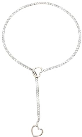 [Uitndvyte] Collana con ciondolo a forma di cuore, da donna, alla moda, punk, alla clavicola, temperamento, gioielli per il collo, hip hop, collana girocollo