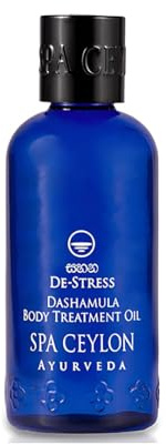 Spa Ceylon DE-STRESS Dashamula Body Treatment Oil | Scalp and Body Treatment Oil | Organic Grape and Coconut Natural Body Oil | Calming and Skin Soothing | Non-Sticky