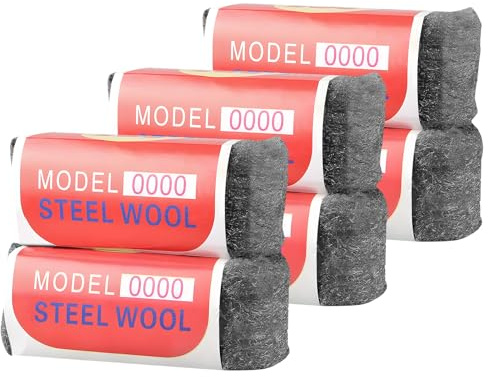 IWTTWY Stahlwolle 0000, 6 Rollen Metal Polish Stahlwolle Gegen Mäuse, Edelstahlwollemit Handschuhe und Schere, Steel Wool für Löcher und Wand Risse, Haus, Garage