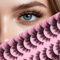 LOPHE 10 Paires de Faux Cils 3D Oeil de Chat, Volume Russe Extrême - Cils Artificiels Réutilisables,Utilisations avec Effet Racines Denses & Pointe Effilée,(H2)