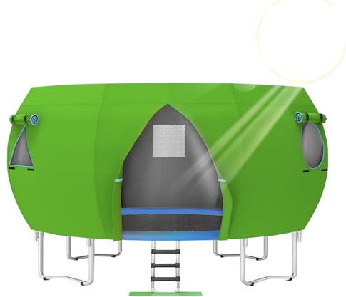 Mimoqk Housse De Toit pour Trampoline | Toile d'Solaire pour Jardin - Pare Soleil Et Accessoire De Toit pour Trampoline De Jardin De 4,2 Mètres