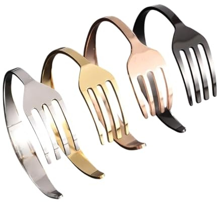 Creative Design Cutlery Fork Men Bangles Women Stainless Steel Friendship Cuff Open Bracelet Fun Trend Jewelry
