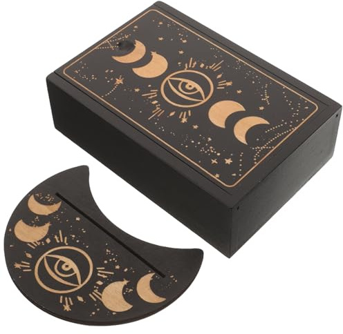 WHAMVOX Caja y Soporte Portátil de Madera para Cartas del Tarot, Resistente al Desgaste, Compacto y Ligero, Adecuado para Adivinación, Meditación y Decoración en Hogar o Sala de Estar