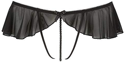 Cottelli Collection Damen Cadena Con Collar De Perlas String, Schwarz (Black), Small