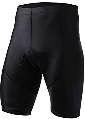 YAOTT Herrcykelshorts gelsvamp vadderade cykelshorts snabbtorkande elastisk halkfri cykelshorts kompression sportshorts cykel halvbyxor sommar cykel korta byxor tights cykelkläder, Svart, S