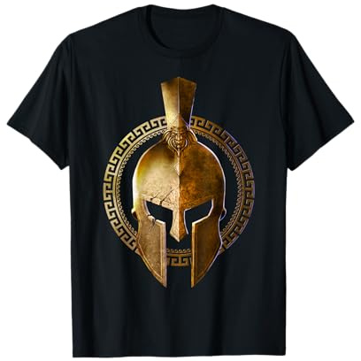 Golden Spartan Casco Fitness Palestra Simbolo Gladiatore Maglietta