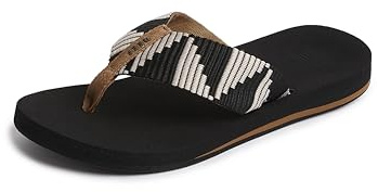 Reef Spring Woven Womens Beach Flip Flop, Soft Woven Strap & Cushion Footbed, Pebble, 9