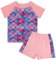 MASOCIO UV Badebekleidung Mädchen Badeanzug Kinder Kleinkind Shirt Tshirt Kurzarm Badeset Badeshorts UPF 50+ UV Schutz Set Kleidung Anzug Badeshirt Schwimmshirt 10 12 Jahre Skalen 8