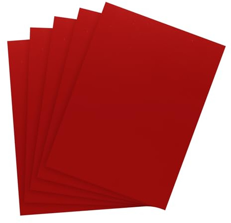 PATIKIL 30 cm x 21 cm metalliska spegelbrädor, 50-pack röda kartongfolie bräda reflekterande ark 250 gsm för scrapbook affisch gör-det-själv hantverk inbjudningskort