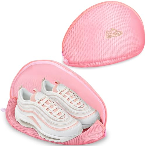 ecooe 2 Stück Wäschenetz Rosa Wäschesack für Schuhe Sneaker Multi Schutz Wäschenetz Wäschebeutel