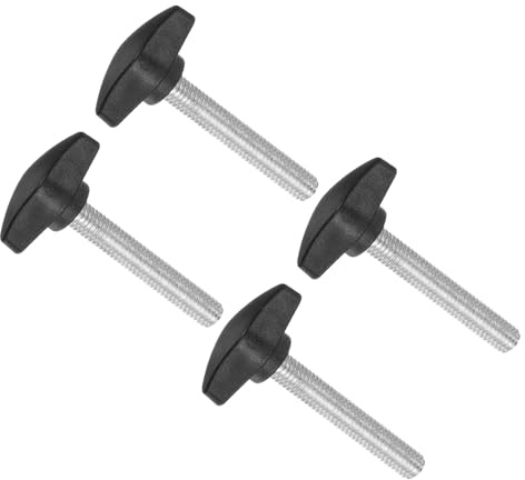 CoCud Manopole Zigrinate Vite Testa Zigrinata, Filettatura Maschio M8 x 45mm, Vite Serraggio a T Plastica, Perno Filettato Manopole Manuali Impugnatura (Applicazioni: Macchinari), 4Pz