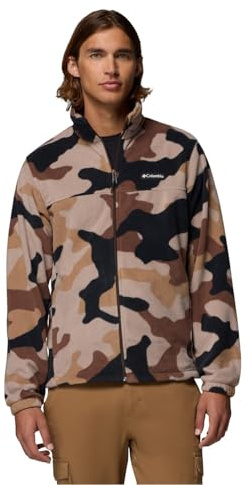 Columbia Men's Steens Mountain Printed Jacket, Full Zip Fleece Jacket, Tobacco Mod Camo, M