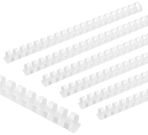 PATIKIL 20mm (3/4) Plastic Binding Combs, 100 Pcs 21 Rings Comb Binding Spines 150 Sheet Capacity Letter Size for Binding Paper Sheets Notebook Calendar Picture Album, White