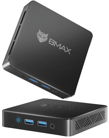 BMAX B4 Mini PC,Ιntel 12th Gen Alder Lake N95(hasta 3.4GHz), 12GB LPDDR5 256GB SSD Mini Ordenadores, Double Écran, 2xHDMI 2.1,4K@60Hz, WiFi 5/ BT 5.0/RJ45-LAN, Mini Computadora para Escuela Educación