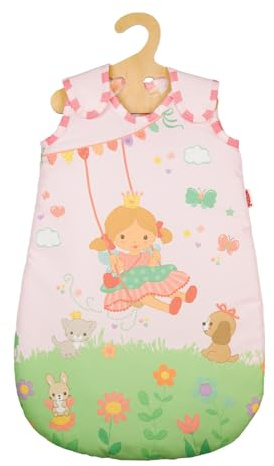 Heless 1593 - Sac de Couchage pour poupée Princesse Emily, en Rose, avec Motif Princesse Emily, pour poupées de 28 à 35 cm