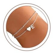 TINGN armband dam guld silver – 14K guld guldpläterat hjärta skiktat armband personligt armband med bokstäver monogram alfabet armband dam smycke presenter till kvinnor flickvän flickor