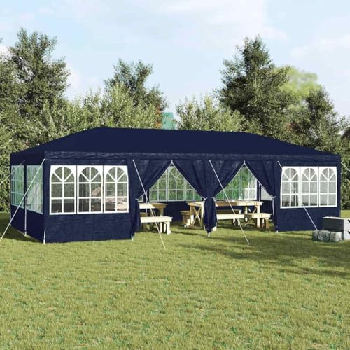 Qnhdfrt Partyzelt Blau 8x4 Meter Rechteckig mit Wetterfester Polyethylen Beschichtung für Outdoor Events Gartenpartys und Camping Robustes Design Einfache Montage