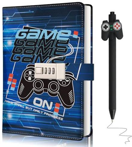 Youerls Journal intime avec cadenas, journal intime avec code pour la rentrée scolaire, cadeaux d'anniversaire pour garçons, 8, 9, 10, 11, 12, 13, 14, 15 ans, jeu de bloc-notes, ensemble de carnet de
