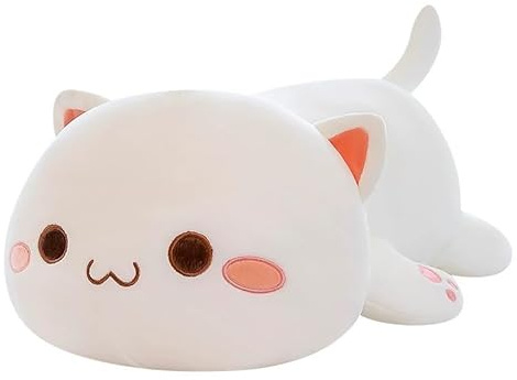 FAKKA Peluche chat 40 cm : doudou moelleux, idéal comme coussin en peluche et cadeau pour les enfants (fille/garçon)