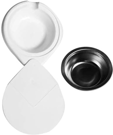 ORFOFE Cenicero Giratorio para Montaje bajo Escritorio Color Blanco de Acero Inoxidable con Tapa Autoadhesiva Desmontable para Limpieza Adecuado para Oficina en Casa