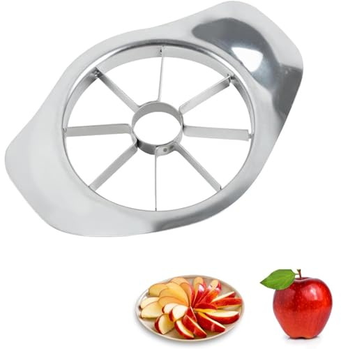 YXL Affettatrice per mele in acciaio inox, per tagliare mele e frutta, con manico, per la cucina di casa, per affettare la frutta in modo facile e veloce