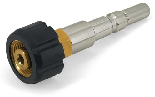 Adapter med M22 X 1,5 IG till D12-gänga - snabbkoppling för slang och pistol för Nilfisk KEW Wap Alto Kränzle högtryckstvätt i rostfritt stål, tillbehör för rengöring under tryck, robust