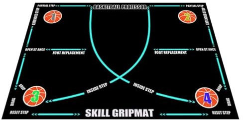 Basketboll Träningsmatta Träningsutrustning För Bollsport | Basket Fotstegsmatta För Barn Ungdomar Spelare Lag Skola Tränare Hemma Gym Bana