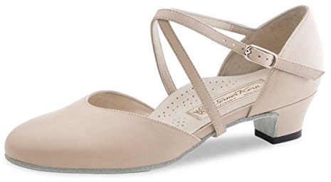 Werner kärna dam dansskor Felice – läder beige – 3,4 cm Kuban – Made in Italy, - Beige - 38 EU