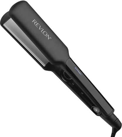 REVLON Ceramic Coated 2 Flat Iron - Fast Heating Hair Straightener for Quick and Smooth Results, Plus Travel Friendly (Black)