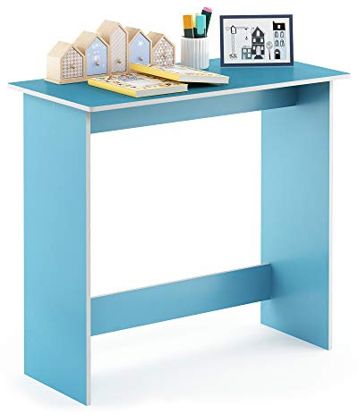 Furinno Simplistic Scrivania per Computer, Legno, Blu (Light Blue/White), 39.37 x 80 x 75.57 cm