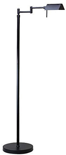 O’Bright Dimmable LED Pharmacy Floor Lamp, 12W LED, Full Range Dimming, 360 Degree Swing Arms, Adjustable Heights, Standing Lamp for Reading, Sewing, and Craft, ETL Listed (Black)