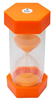 Sanduhr für Kinder – 5 Minuten, Orange, 12,7 cm, Stundenglas mit Acrylüberzug für Klassenzimmer, Zuhause und Kinderzimmer – mittelgroße Einzelpackung
