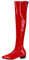 MJIASIAWA Damen Pointed Toe Winter Lack Overknees Mitte Absatz Lack Boots Reißverschluss Thigh Kleid Party Prom Warm Boots Rot Gr 41 EU/43 Asiatisch