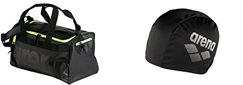Arena Spiky Iii Duffle 40, Borse Per Attrezzatura Da Nuoto Unisex Adulto, Grigio (Grey), Taglia Unica & Cappello da Bagno Poliestere II, Nuoto Unisex Adulto, Nero, Taglia Unica