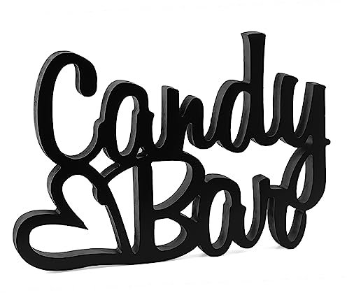 HOECMRHP Candy Bar Deko, Dekoschriftzug Candybar Tisch Ornament für Hochzeiten, Geburtstage und sonstige Events - Schwarz