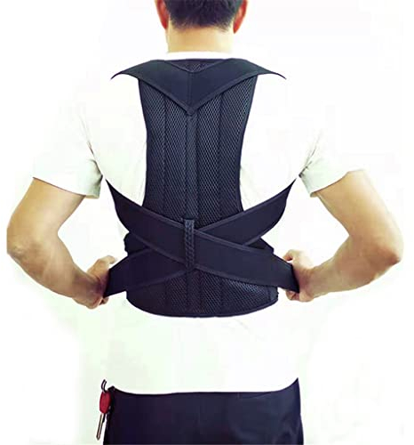SIbeg Haltungskorrektur, Rückenhaltungsstütze, Schlüsselbeinstütze, stoppt Slouching und Buckel, Verstellbarer Rückentrainer, Unisex (Farbe: Schwarz, Größe: XL-Code)