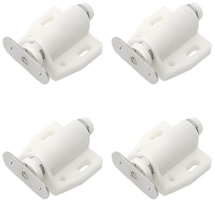 VZUHSW 4 Chiusure Magnetica a Scatto per Ante Mobili - Ideali per Porte Pesanti, Armadi e Cassetti - Chiusure Magnete a Molla e a Spinta - Facili da Usare e Installare
