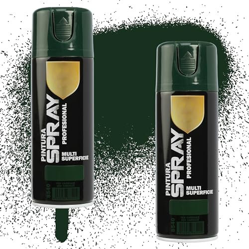 Etrexonline Pintura Spray Multicolor Profesional | 400ml | Adecuado para Metal, Madera & Plástico | Verde Carruajes | Secado Rápido | Paquete de 2