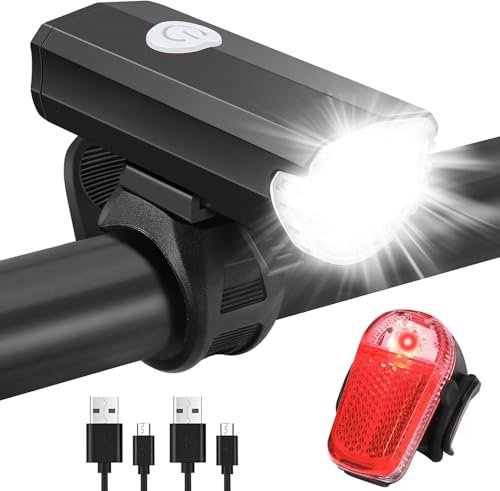 LED Fahrradlicht Set, Fahrradbeleuchtung mit Front und Rücklicht,StVZO Fahrrad Licht USB Aufladbar,Wasserdicht Fahrradbeleuchtung Fahrradlicht für Kinder und Erwachsene