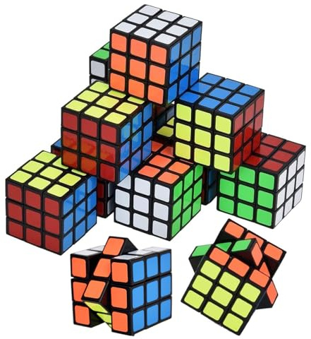 12 Pezzi Mini Speed Cube 3x3x3 cm Puzzle 3D Magico Stickerless Set per Bambini e Adulti - Regalo di Compleanno, Gioco di Viaggio